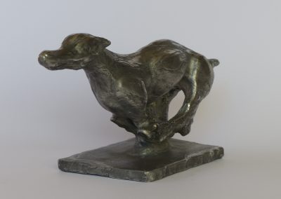 "laufender Hund" Aluminium pat., H/B/T ca. 16/34/11 cm